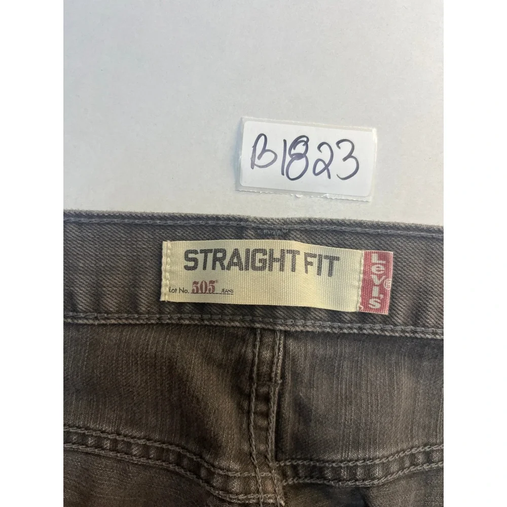 Levis 505 Straight Fit Jeans Mens 38x34 Faded Black‎ Charcoal Denim 100% Cotton